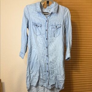 Ci Sono Light Blue Long Sleeve Denim Dress